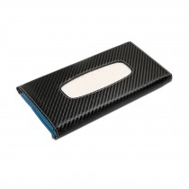 Luxury Carbon Fiber Car Visor Tissue Case Tissue Holder (23*12*4CM, Black/Blue)