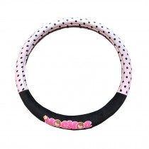 Lovely MocMoc Design Automotive Steering Wheel Cover Polka Dot Pink/Black