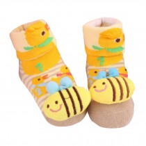 2 Pairs of Cozy  Baby Cotton Socks Baby Gifts Comfortable Socks Heartwarming Baby Gifts,bee