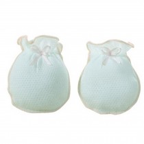 Cute Bbowknot Baby Gloves Newborn Mittens Soft No Scratch Mittens, Green