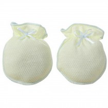 Cute Bbowknot Baby Gloves Newborn Mittens Soft No Scratch Mittens, Yellow