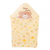 Lovely Baby Receiving Blankets Thick Spring Hooded Swaddleme Bear ,Yellow
