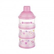 Baby Milk Powder Dispenser / Storage Container Three-Chamber Dispenser(pink)