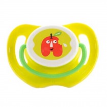 Lovely Cartoon Free Nighttime Infant Pacifier, Red Apple,Yellow