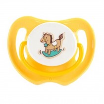 Lovely Cartoon Free Nighttime Infant Pacifier, Little Rocking Horse,Yellow