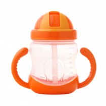 Leakproof Trainer Cup Silicon Sippy Cups BPA FREE ,Orange