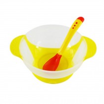 Baby Suction Bowl/ Feeding Bowl And Spoon Set, Yellow