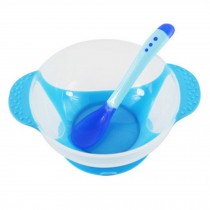 Baby Suction Bowl/ Feeding Bowl And Spoon Set, Blue