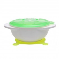 Baby Feeding Suction Bowl With Lid  Green ??14.5*9*6cm??