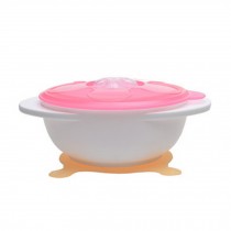 Baby Feeding Suction Bowl With Lid  Pink ??14.5*9*6cm??