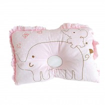 Cute baby Newborn Baby Anti-roll Pillow Prevent Flat Head Cute Elephant Pink