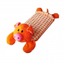 Baby's Buckwheat Hull Pillow with Cotton Pillow (1-3years) ( Pig, Orange )