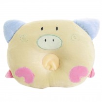 Adorable Soft Newborn Baby Anti-roll Pillow Prevent Flat Head-Lovely Pig,Yellow