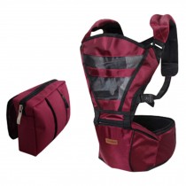 Double Shoulder Baby Carrier Hip Seat Carrier/Backpack With Waist Bag Wine