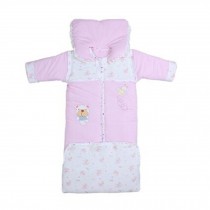 Unisex-Baby Winter/Fall 100% Cotton thicken Sleep Bag Sack,bear pink