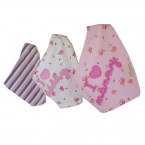 Lovely Feeding Bandana Bibs for Babies and Toddlers Set of 3(love mom and dad)