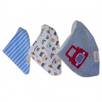 Lovely Feeding Bandana Bibs for Babies and Toddlers Set of 3(star and car)
