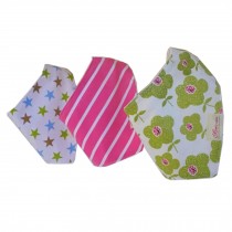 Lovely Feeding Bandana Bibs for Babies and Toddlers Set of 3(flower and star)