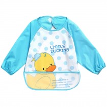 Lovely Duck Waterproof Baby Feeding Clothes Long-sleeved Baby Bibs