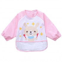 Lovely Waterproof Baby Feeding Clothes Long-sleeved Baby Bibs Rabbit
