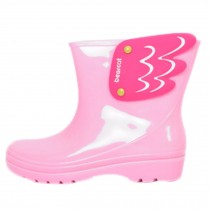 Children's Wellies,Slip Soft-soled Overshoe In Tube Plastic Rain Boots  Pink