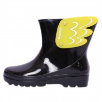 Children's Wellies,Slip Soft-soled Overshoe In Tube Plastic Rain Boots  Black