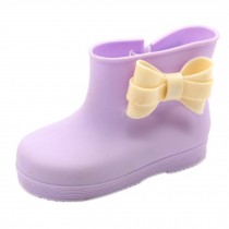 Children Bow Rian Boots,Jelly Shoes,Baby Shoes Water Shoes For Children  Purple