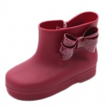 Children Bow Rian Boots,Jelly Shoes,Baby Shoes Water Shoes For Children Burgundy