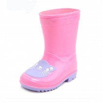 Colorful Kid's Rain Buskin Boots Shoes  Waterproof Rain Boots,Pink Cat