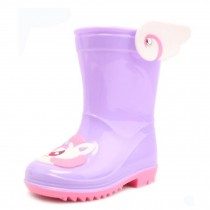 Colorful Kid's Rain Buskin Boots Shoes  Waterproof Rain Boots,Purple