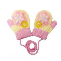 Durable Lovely Flower Warm Gloves Useful Winter Baby Mittens 3-24 Months