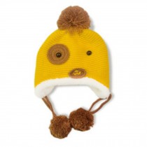 Fashion Cute Dog Design Baby Infant Knit Crochet Winter Warm Cap Hat YELLOW