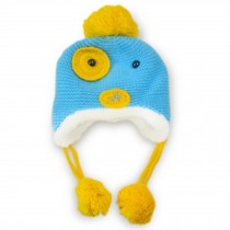 Fashion Cute Dog Design Baby Infant Knit Crochet Winter Warm Cap Hat Light Blue