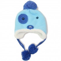 Fashion Cute Dog Design Baby Infant Knit Crochet Winter Warm Cap Hat BLUE