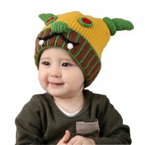 Cute Ox Horn Baby Infant Knit Crochet Winter Warm Cap Hat 6-36 Months Yellow