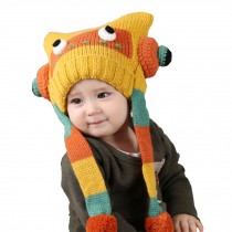 Cute Robot Baby Infant Knit Crochet Winter Warm Cap Hat 3-36 Months Yellow