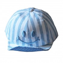 Baby's Summer Outdoor Baseball Cap Happy Face Soft Brim Sun Protection Hat,Blue