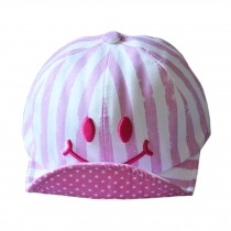 Baby's Summer Outdoor Baseball Cap Happy Face Soft Brim Sun Protection Hat,Pink
