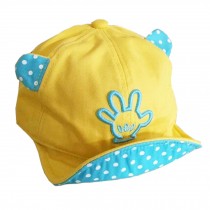 Baby's Summer Outdoor Baseball Cap Palm Soft Brim Sun Protection Hat,Yellow
