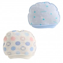 2PCS Cute Pure Cotton Soft Babies Hats Sleep Cap Infant Caps, A