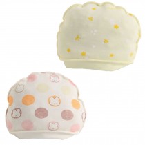 2PCS Cute Pure Cotton Soft Babies Hats Sleep Cap Infant Caps, C