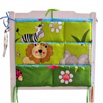 Cute  Baby Crib Hanging Diaper Bag Storage Bag Baby Room Decor, Lion/Zebra