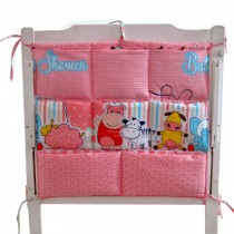 Cute  Baby Crib Hanging Diaper Bag Storage Bag Baby Room Decor,Pink Cow