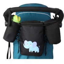 Black Elephant Stroller Hanging Bag Waterproof Storage Bag Baby Items Organizer