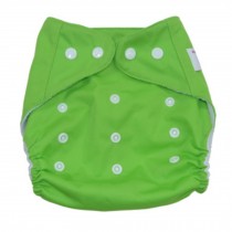 Summer Grid Baby Cloth Diaper Cover Adjustable Size Green