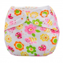Summer Grid Baby Cloth Diaper Cover Adjustable Size Sun Flowers Pattern