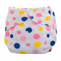 Summer Grid Baby Cloth Diaper Cover Adjustable Size Pink Dots Pattern