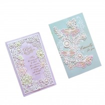 Set of 10 Cards And Envelopes Thank You Greeting Card Assortment,Purple&Green