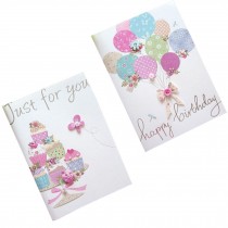 Set of 10 Lovely Cards Thank You Greeting Card Assortment,Balloon&Cake