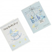 Lovely Baby Thank You Cards Baby Shower Set of 10 3D Cards,White&Blue